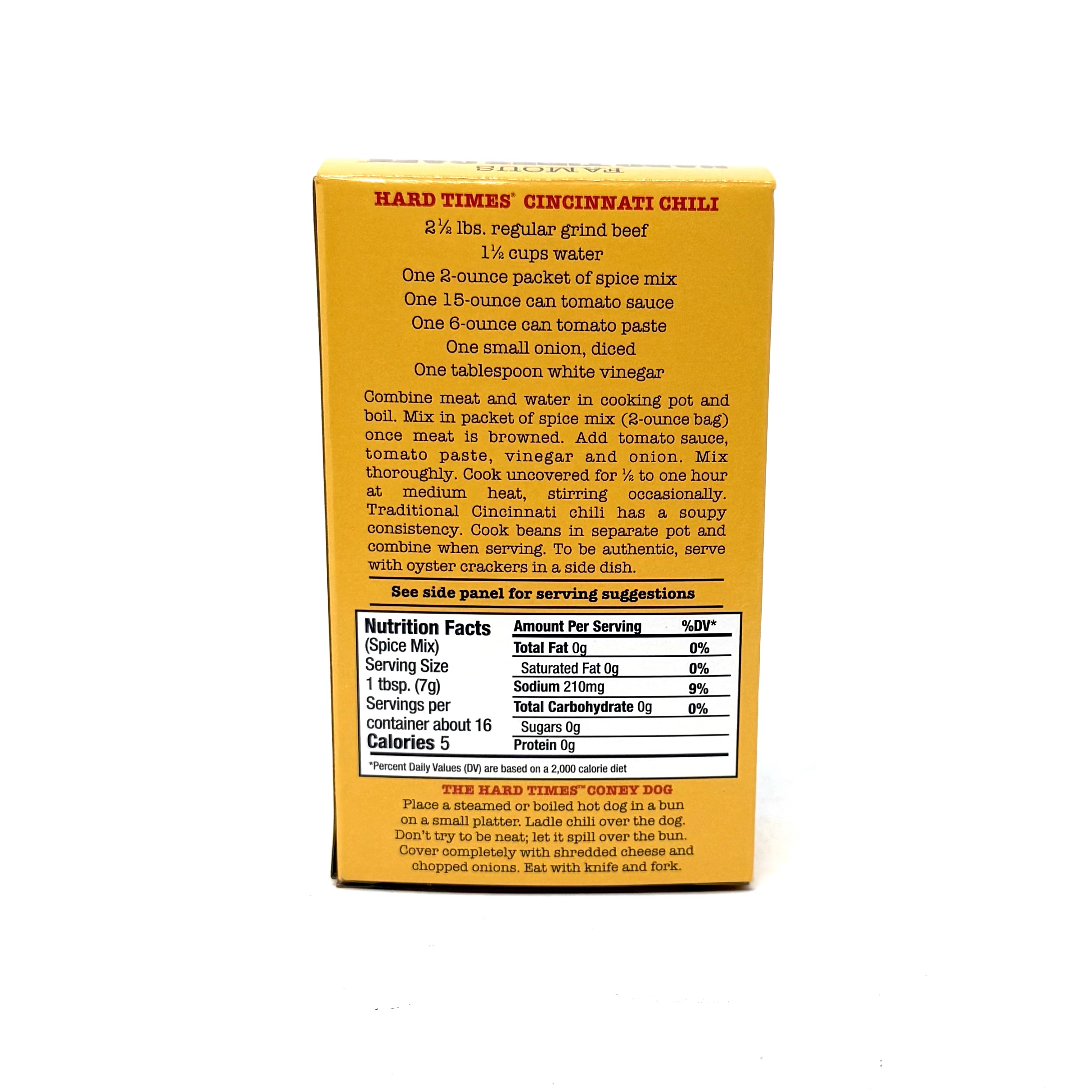 Hard Times Chili, Cincinnati Spice Mix - Made in Virginia Store