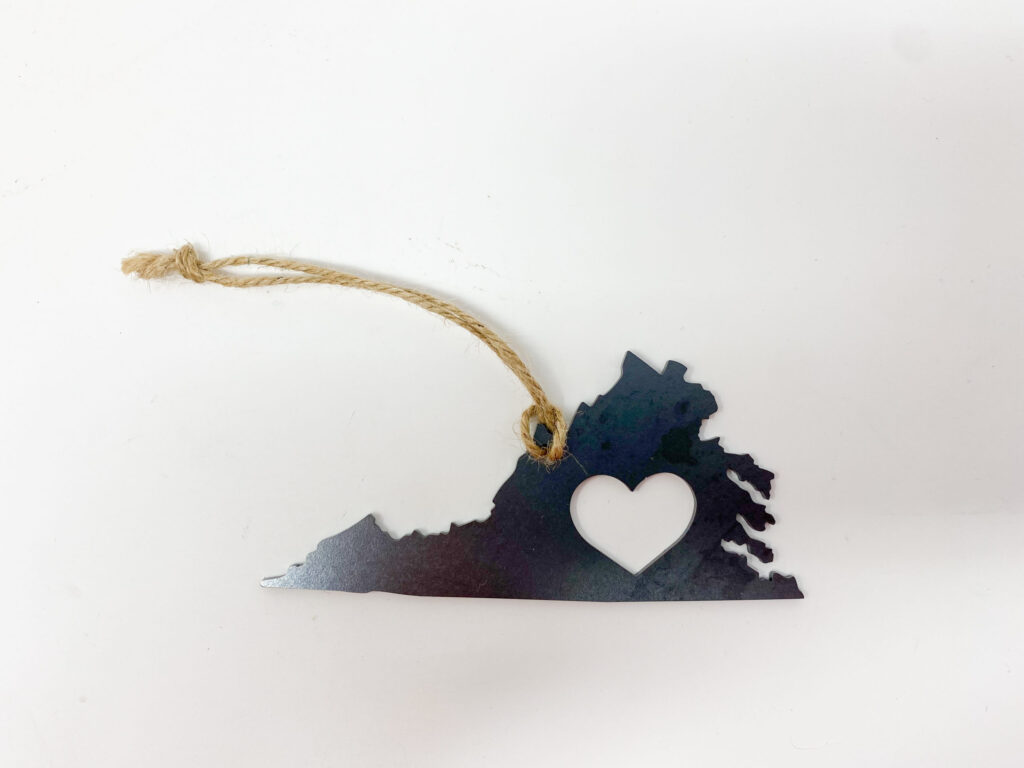 Virginia Shaped Metal Ornament