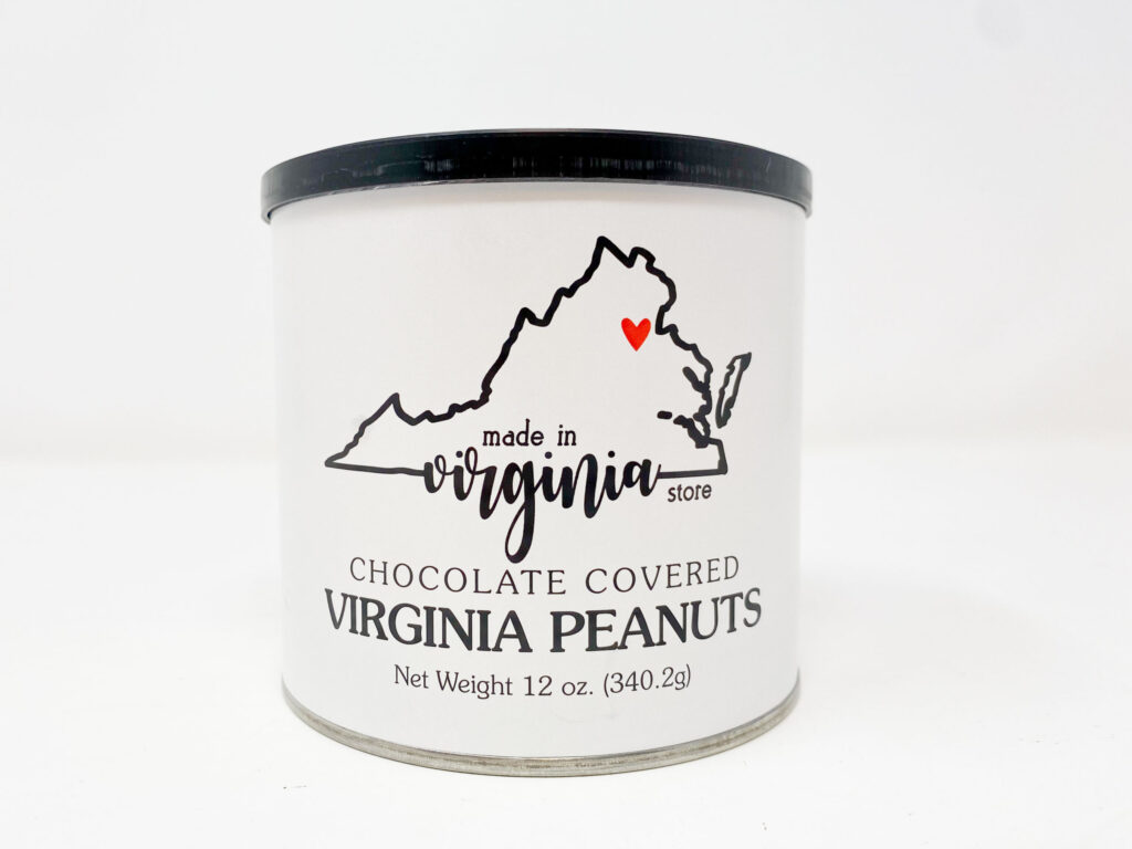 Made in Virginia Label  Chocolate Covered Peanuts  12oz