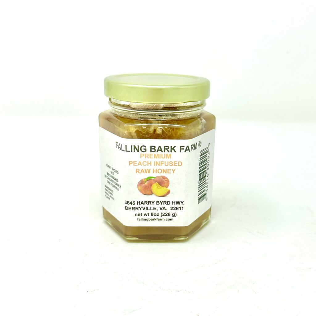 Falling Bark Farm Premium Peach Infused Raw Honey